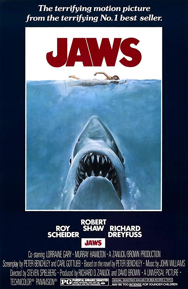 The movie poster for Jaws