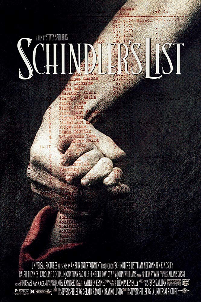 The movie poster for Schindler's List